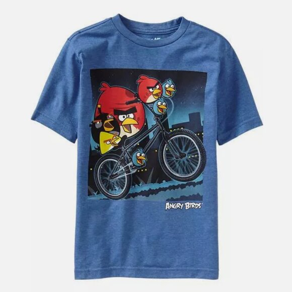 NWT Old Navy Angry Birds Game Graphic Tees T-Shirt Shirt Blue Boys XS L XL - Picture 1 of 2